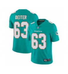 Men's Miami Dolphins #63 Michael Deiter Aqua Green Team Color Vapor Untouchable Limited Player Football Jersey