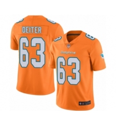 Men's Miami Dolphins #63 Michael Deiter Limited Orange Rush Vapor Untouchable Football Jersey