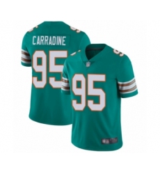 Men's Miami Dolphins #95 Tank Carradine Aqua Green Alternate Vapor Untouchable Limited Player Football Jersey