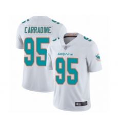 Men's Miami Dolphins #95 Tank Carradine White Vapor Untouchable Limited Player Football Jersey
