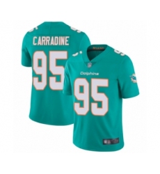 Youth Miami Dolphins #95 Tank Carradine Aqua Green Team Color Vapor Untouchable Limited Player Football Jersey
