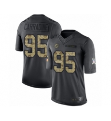 Youth Miami Dolphins #95 Tank Carradine Limited Black 2016 Salute to Service Football Jersey