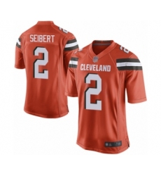 Men's Cleveland Browns #2 Austin Seibert Game Orange Alternate Football Jersey
