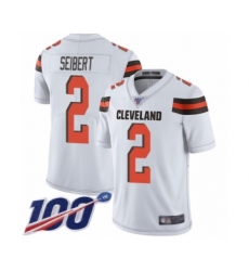 Men's Cleveland Browns #2 Austin Seibert White Vapor Untouchable Limited Player 100th Season Football Jersey