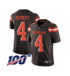 Men's Cleveland Browns #4 Austin Seibert Brown Team Color Vapor Untouchable Limited Player 100th Season Football Jersey