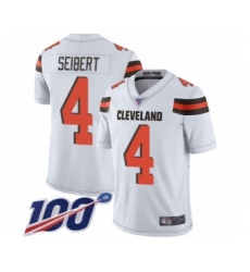 Men's Cleveland Browns #4 Austin Seibert White Vapor Untouchable Limited Player 100th Season Football Jersey