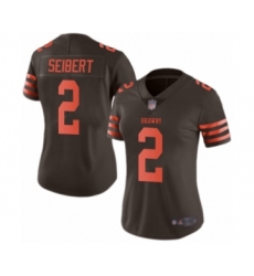 Women's Cleveland Browns #2 Austin Seibert Limited Brown Rush Vapor Untouchable Football Jersey