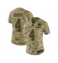 Women's Cleveland Browns #4 Austin Seibert Limited Camo 2018 Salute to Service Football Jersey