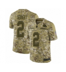 Youth Cleveland Browns #2 Austin Seibert Limited Camo 2018 Salute to Service Football Jersey