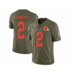 Youth Cleveland Browns #2 Austin Seibert Limited Olive 2017 Salute to Service Football Jersey