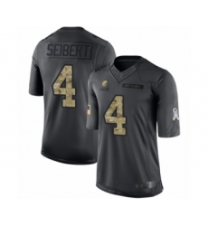 Youth Cleveland Browns #4 Austin Seibert Limited Black 2016 Salute to Service Football Jersey