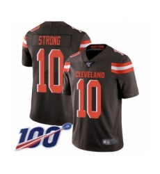 Men's Cleveland Browns #10 Jaelen Strong Brown Team Color Vapor Untouchable Limited Player 100th Season Football Jersey