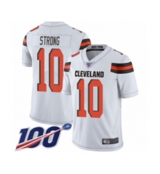 Men's Cleveland Browns #10 Jaelen Strong White Vapor Untouchable Limited Player 100th Season Football Jersey