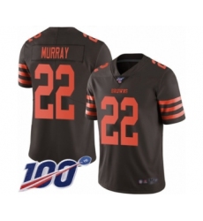 Men's Cleveland Browns #22 Eric Murray Limited Brown Rush Vapor Untouchable 100th Season Football Jersey