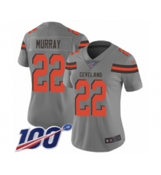 Women's Cleveland Browns #22 Eric Murray Limited Gray Inverted Legend 100th Season Football Jersey