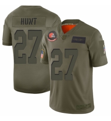 Youth Cleveland Browns #27 Kareem Hunt Limited Camo 2019 Salute to Service Football Jersey