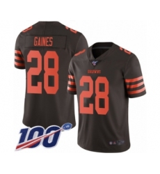Men's Cleveland Browns #28 Phillip Gaines Limited Brown Rush Vapor Untouchable 100th Season Football Jersey