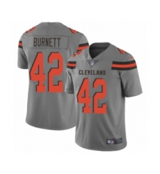 Men's Cleveland Browns #42 Morgan Burnett Limited Gray Inverted Legend Football Jersey
