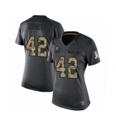 Women's Cleveland Browns #42 Morgan Burnett Limited Black 2016 Salute to Service Football Jersey