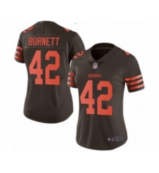 Women's Cleveland Browns #42 Morgan Burnett Limited Brown Rush Vapor Untouchable Football Jersey