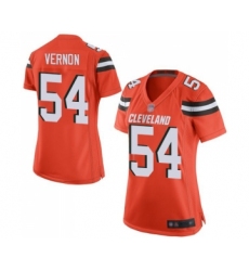 Women's Cleveland Browns #54 Olivier Vernon Game Orange Alternate Football Jersey