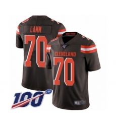 Men's Cleveland Browns #70 Kendall Lamm Brown Team Color Vapor Untouchable Limited Player 100th Season Football Jersey