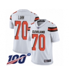 Men's Cleveland Browns #70 Kendall Lamm White Vapor Untouchable Limited Player 100th Season Football Jersey