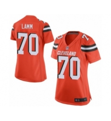 Women's Cleveland Browns #70 Kendall Lamm Game Orange Alternate Football Jersey