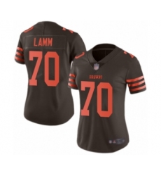 Women's Cleveland Browns #70 Kendall Lamm Limited Brown Rush Vapor Untouchable Football Jersey