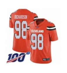 Men's Cleveland Browns #98 Sheldon Richardson Orange Alternate Vapor Untouchable Limited Player 100th Season Football Jersey