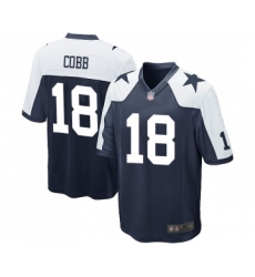 Men's Dallas Cowboys #18 Randall Cobb Game Navy Blue Throwback Alternate Football Jerse