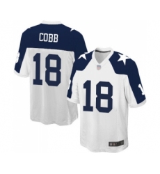 Men's Dallas Cowboys #18 Randall Cobb Game White Throwback Alternate Football Jersey