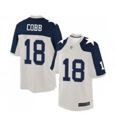Men's Dallas Cowboys #18 Randall Cobb Limited White Throwback Alternate Football Jersey