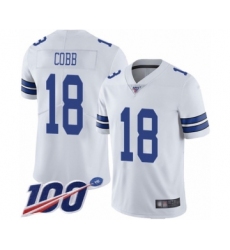 Men's Dallas Cowboys #18 Randall Cobb White Vapor Untouchable Limited Player 100th Season Football Jersey