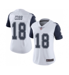 Women's Dallas Cowboys #18 Randall Cobb Limited White Rush Vapor Untouchable Football Jersey