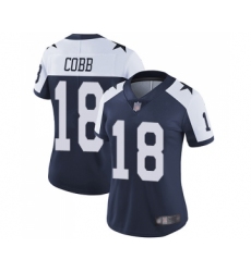Women's Dallas Cowboys #18 Randall Cobb Navy Blue Throwback Alternate Vapor Untouchable Limited Player Football Jersey