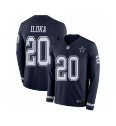 Men's Dallas Cowboys #20 George Iloka Limited Navy Blue Therma Long Sleeve Football Jersey