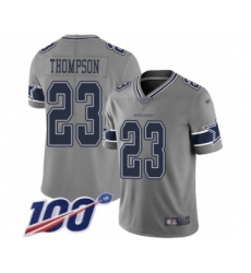 Men's Dallas Cowboys #23 Darian Thompson Limited Gray Inverted Legend 100th Season Football Jersey
