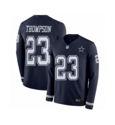 Men's Dallas Cowboys #23 Darian Thompson Limited Navy Blue Therma Long Sleeve Football Jersey