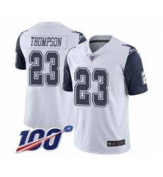 Men's Dallas Cowboys #23 Darian Thompson Limited White Rush Vapor Untouchable 100th Season Football Jersey
