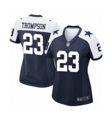 Women's Dallas Cowboys #23 Darian Thompson Game Navy Blue Throwback Alternate Football Jersey