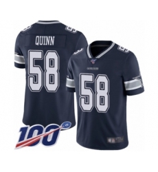Men's Dallas Cowboys #58 Robert Quinn Navy Blue Team Color Vapor Untouchable Limited Player 100th Season Football Jersey
