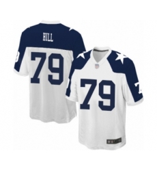 Men's Dallas Cowboys #79 Trysten Hill Game White Throwback Alternate Football Jersey