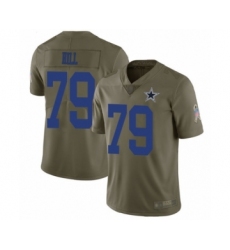 Men's Dallas Cowboys #79 Trysten Hill Limited Olive 2017 Salute to Service Football Jersey