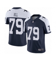 Men's Dallas Cowboys #79 Trysten Hill Navy Blue Throwback Alternate Vapor Untouchable Limited Player Football Jersey