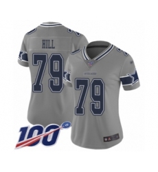 Women's Dallas Cowboys #79 Trysten Hill Limited Gray Inverted Legend 100th Season Football Jersey