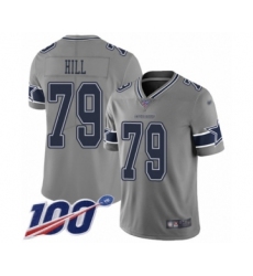 Youth Dallas Cowboys #79 Trysten Hill Limited Gray Inverted Legend 100th Season Football Jersey