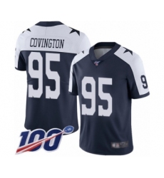 Men's Dallas Cowboys #95 Christian Covington Navy Blue Throwback Alternate Vapor Untouchable Limited Player 100th Season Football Jersey