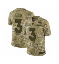 Men's Denver Broncos #3 Drew Lock Limited Camo 2018 Salute to Service Football Jersey