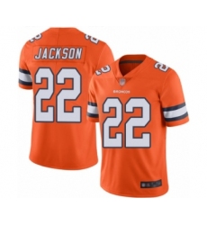 Men's Denver Broncos #22 Kareem Jackson Limited Orange Rush Vapor Untouchable Football Jersey